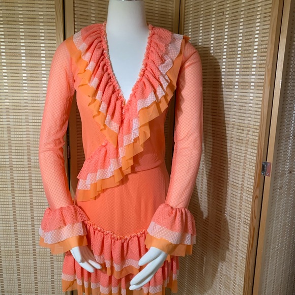 Dresses & Skirts - Ruffled Coral and Orange Dress